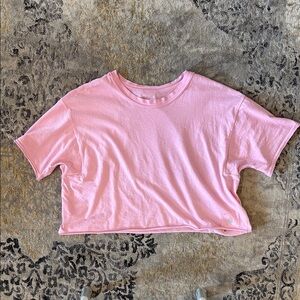 Free Movement Pink Cropped Tee Shirt